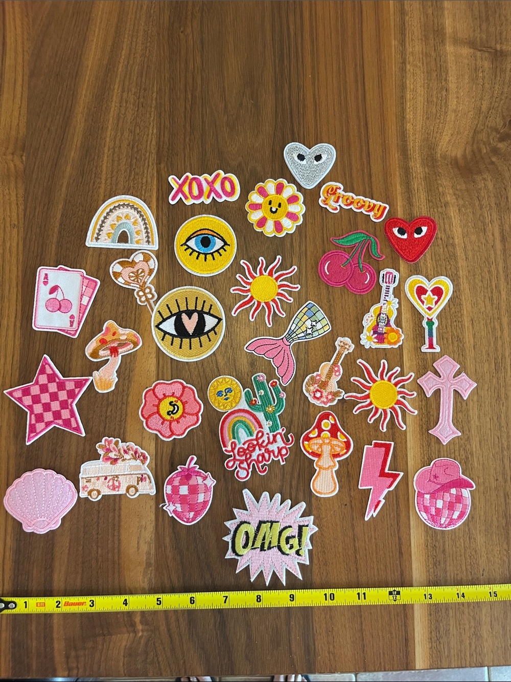 Colorful Iron-On Patches Set (29 pieces)